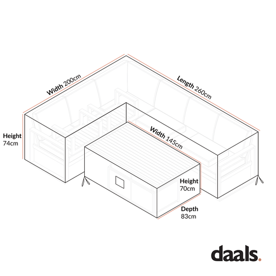 Cover for Albany Aluminium Large Corner Casual Dining Set