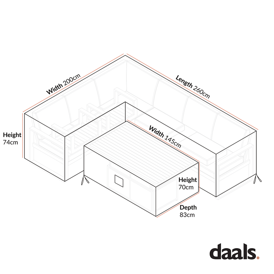 Cover for Albany Aluminium Large Corner Casual Dining Set