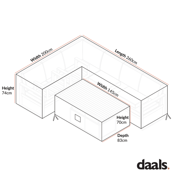 Cover for Albany Aluminium Large Corner Casual Dining Set