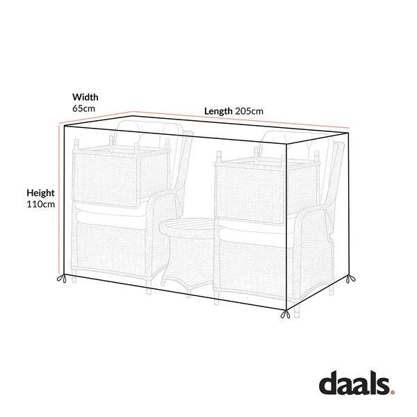 Cover for Hampshire 2-Seater Round Wicker Reclining Bistro Set with Stools