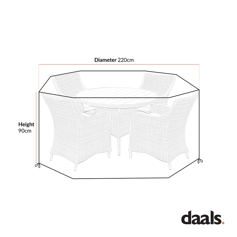 Cover for Hampshire 4-Seater Rattan Dining Set