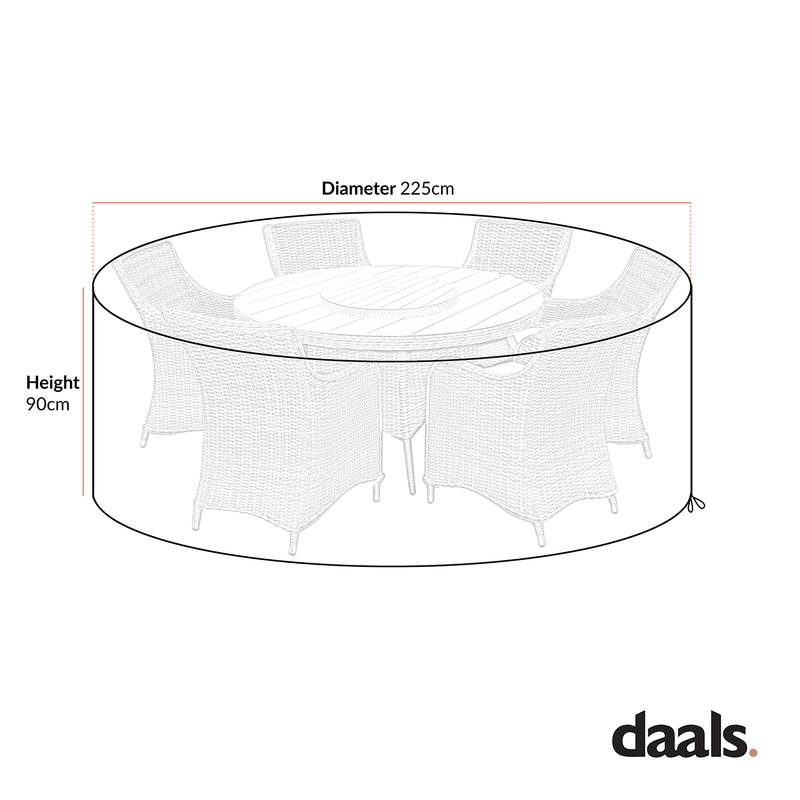 Cover for Hampshire 6-Seater Round Wicker Rattan Dining Set