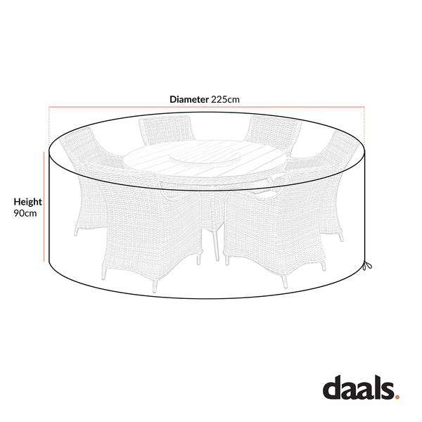 Cover for Hampshire 6-Seater Round Wicker Rattan Dining Set