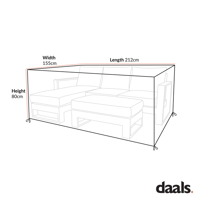 Cover for Montrose Aluminium Outdoor Sofa Set with Chaise - daals