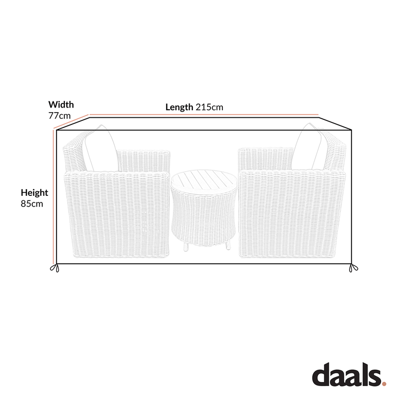 Cover for Bellagio Round Wicker Bistro Set with Rising Side Table - daals