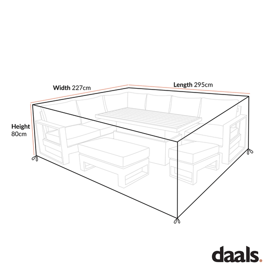 Cover for Montrose Aluminium Large Corner Casual Dining Set with Rising Table