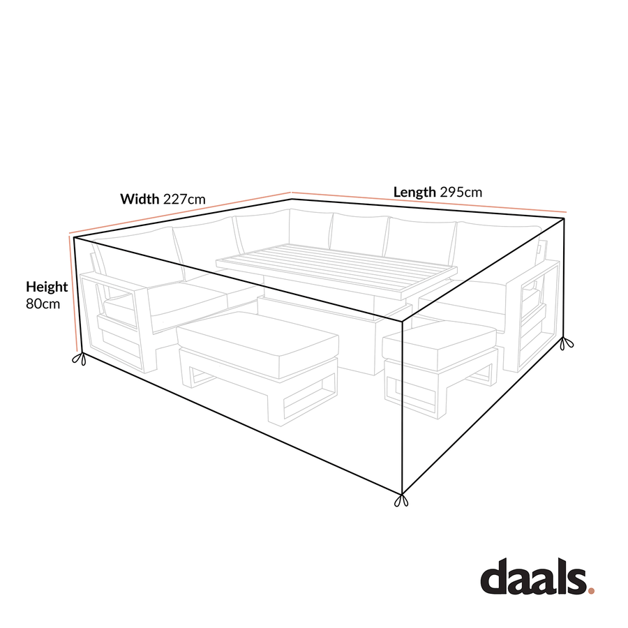 Cover for Montrose Aluminium Large Corner Casual Dining Set with Rising Table