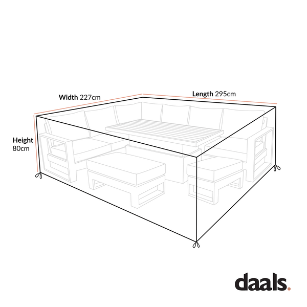 Cover for Montrose Aluminium Large Corner Casual Dining Set with Rising Table