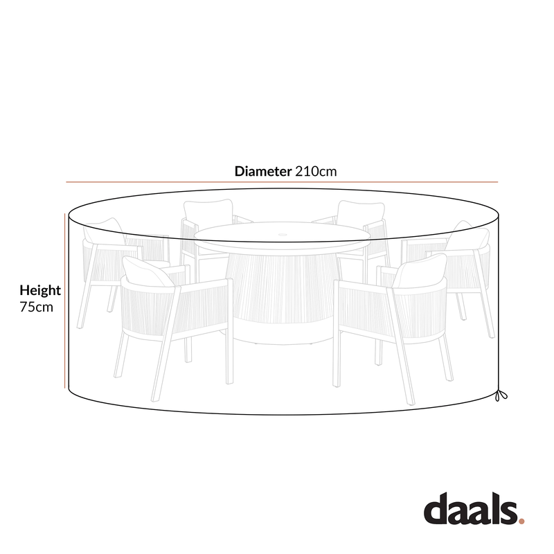 Cover for Pedra Rope and Aluminium Outdoor 6-Seater Round Dining Set