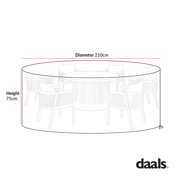 Cover for Pedra Rope and Aluminium Outdoor 6-Seater Round Dining Set