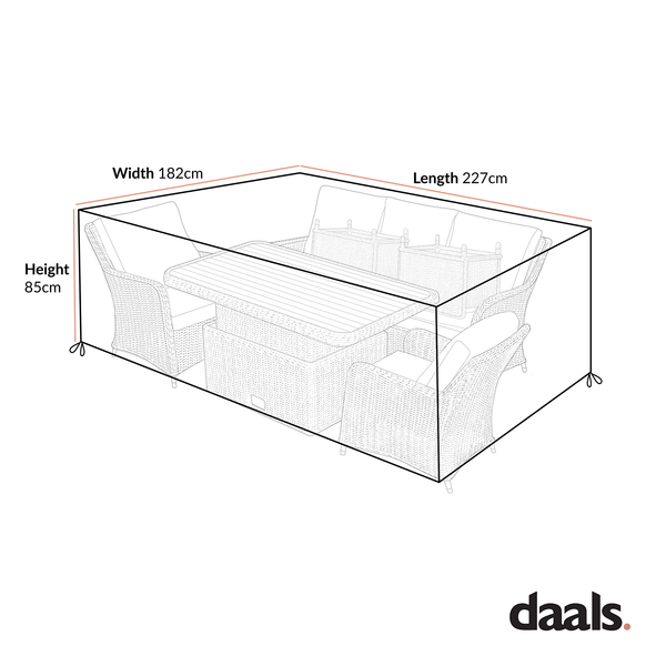 Cover for Hampshire 7-Seater Round Wicker Rattan Sofa Set