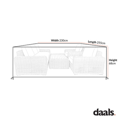 Cover for Bellagio Round Wicker Sofa Set with Coffee Table/Firepit Table, Light Tan