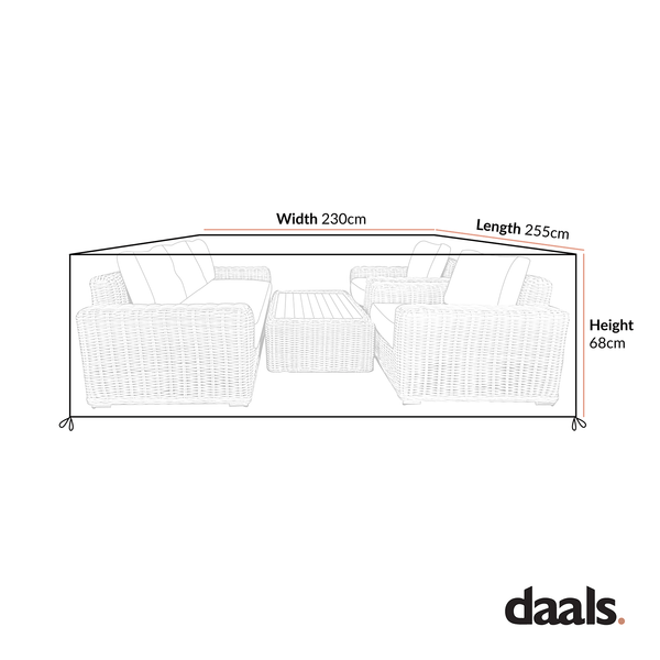 Cover for Bellagio Round Wicker Sofa Set with Coffee Table/Firepit Table