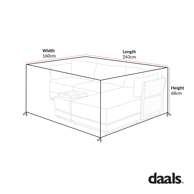 Cover for Pedra Rope and Aluminium Outdoor Chaise Sofa Set