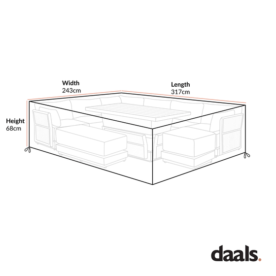 Cover for Pedra Rope and Aluminium Large Corner Casual Dining Set