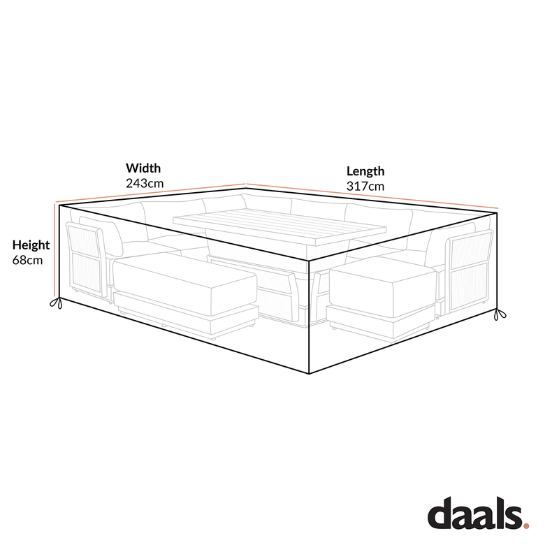Cover for Pedra Rope and Aluminium Large Corner Casual Dining Set