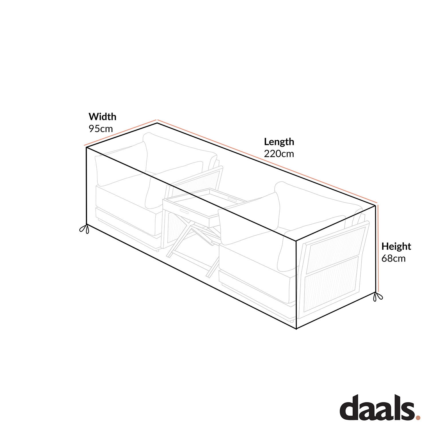 Cover for Pedra Rope and Aluminium Outdoor Bistro Set