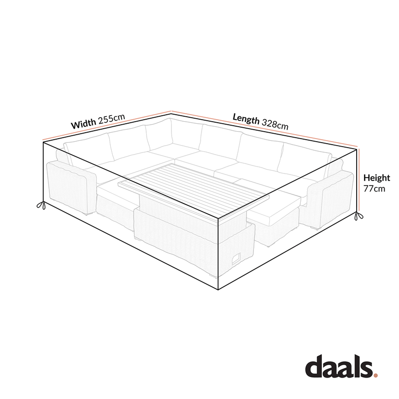 Cover for Bellagio Round Wicker Rattan Large Corner Casual Dining Set