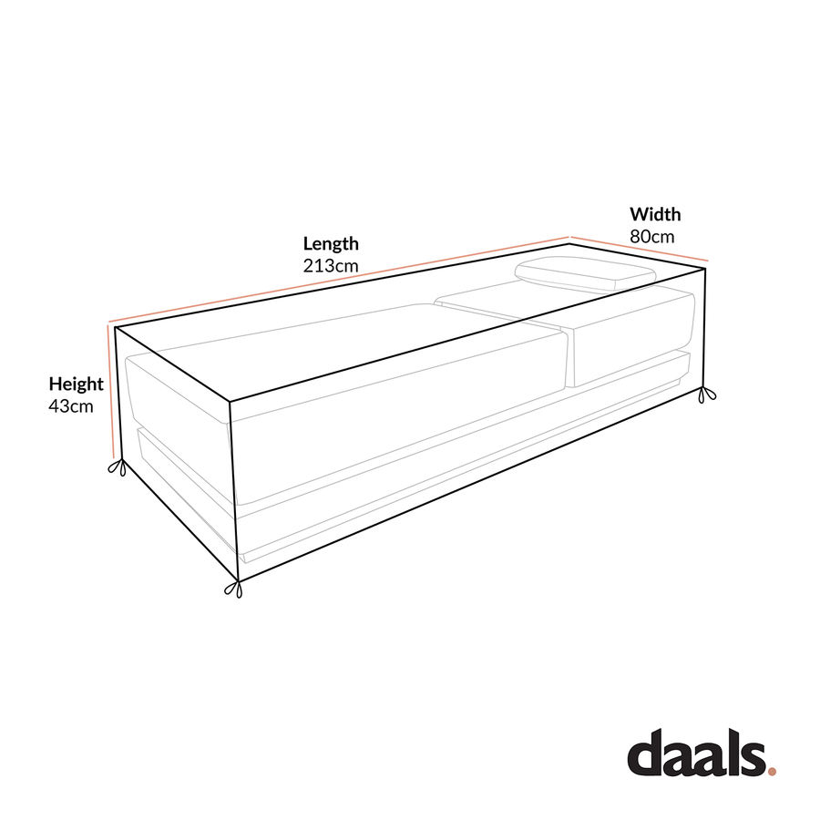 Cover for Pedra Rope and Aluminium Outdoor Sun Lounger - daals