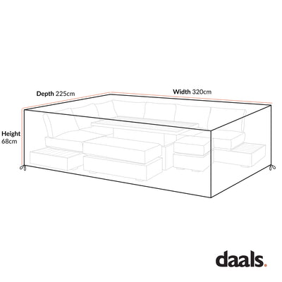 Cover for Jardin Aluminium Large Corner Casual Dining Set, Light Tan