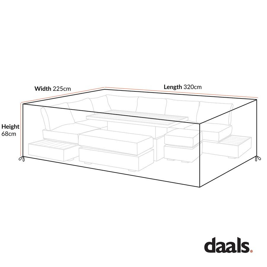 Cover for Jardin Aluminium Large Corner Casual Dining Set, Light Tan - daals