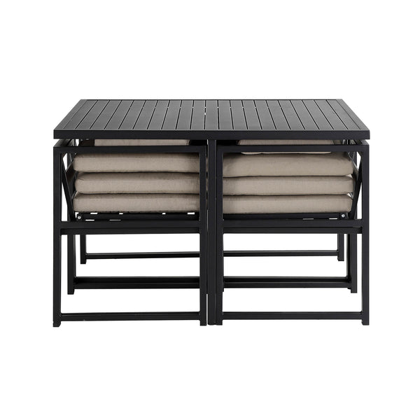 Albany Aluminium 9-Piece Outdoor Cube Dining Set,Taupe