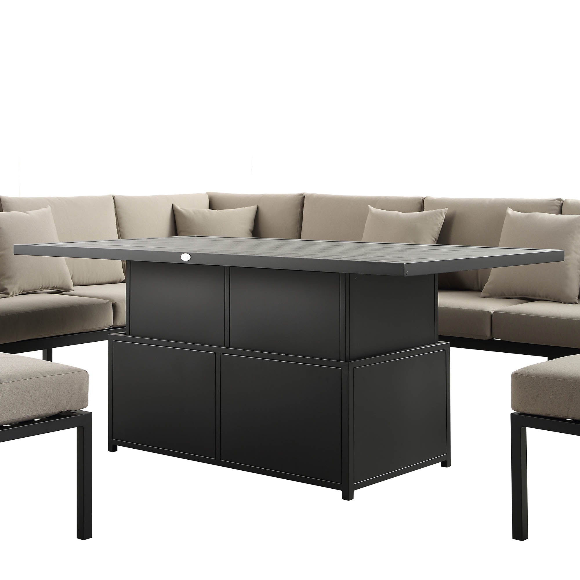 Outdoor Rising Table Calabasas | Outdoor Aluminium Corner Dining Set and Rising Table ...