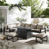 Albany Aluminium Large Corner Casual Dining Set with Rising Table, Taupe - daals