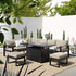 Albany Aluminium Large Corner Casual Dining Set with Firepit Table, Taupe - daals