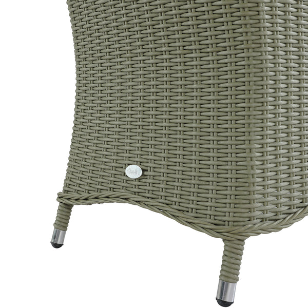 Hampshire 4-Seater Round Wicker Rattan Dining Set, Desert Sage