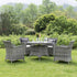Hampshire 4 - Seater Round Wicker Rattan Dining Set, Light Grey - daals