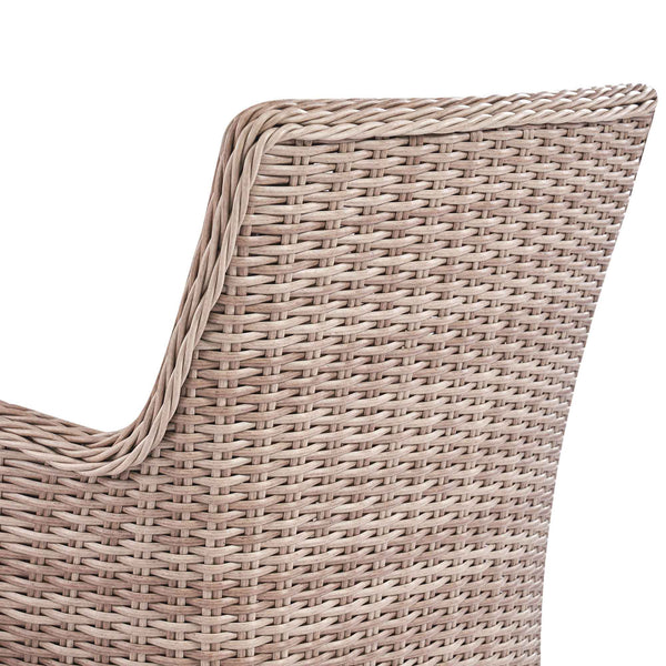 Hampshire 4-Seater Round Wicker Rattan Dining Set, Natural