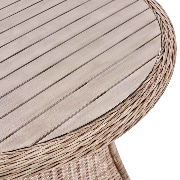 Hampshire 4-Seater Round Wicker Rattan Dining Set, Natural