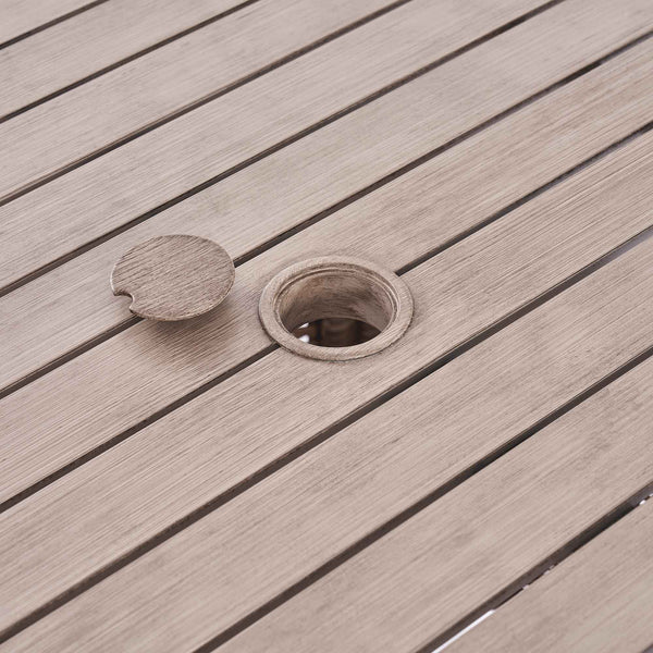 Hampshire 4-Seater Round Wicker Rattan Dining Set, Natural