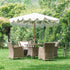 Hampshire 4 - Seater Round Wicker Rattan Dining Set, Natural - daals