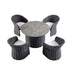 Positano Wide Rope 4 - Seater Round Dining Set, Grey - daals