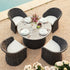 Positano Wide Rope 4 - Seater Round Dining Set, Grey - daals