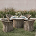 Positano Wide Rope 4 - Seater Round Dining Set, Taupe - daals