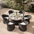 Positano Wide Rope 6 - Seater Round Dining Set, Grey - daals