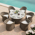 Positano Wide Rope 6 - Seater Round Dining Set, Taupe - daals
