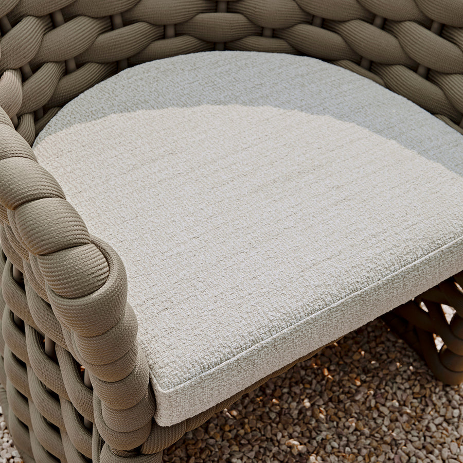 Positano Wide Rope 6-Seater Round Dining Set, Taupe