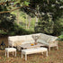 Earlswood Aluminium Washed Wood Effect Large Corner Sofa Set with Rising Table - daals