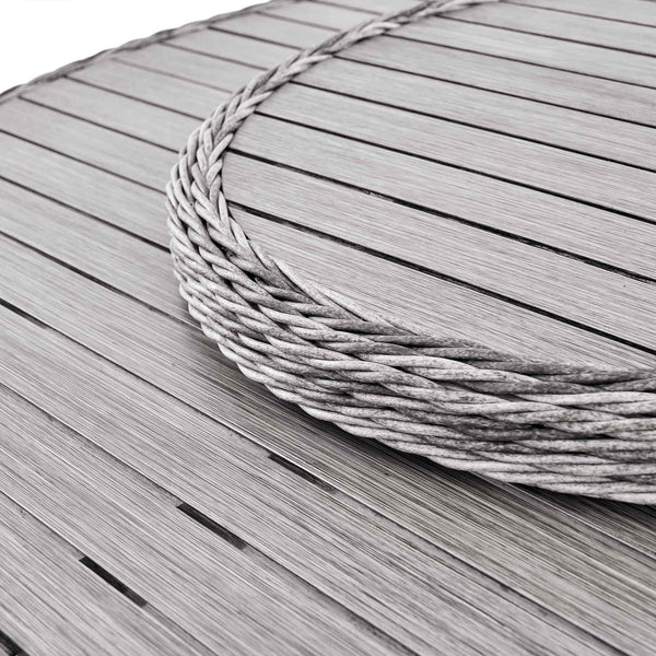Hampshire 6 - Seater Round Wicker Rattan Dining Set with Lazy Susan & Ice Bucket, Light Grey - daals