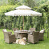 Hampshire 6 - Seater Round Wicker Rattan Dining Set with Lazy Susan & Ice Bucket, Natural - daals