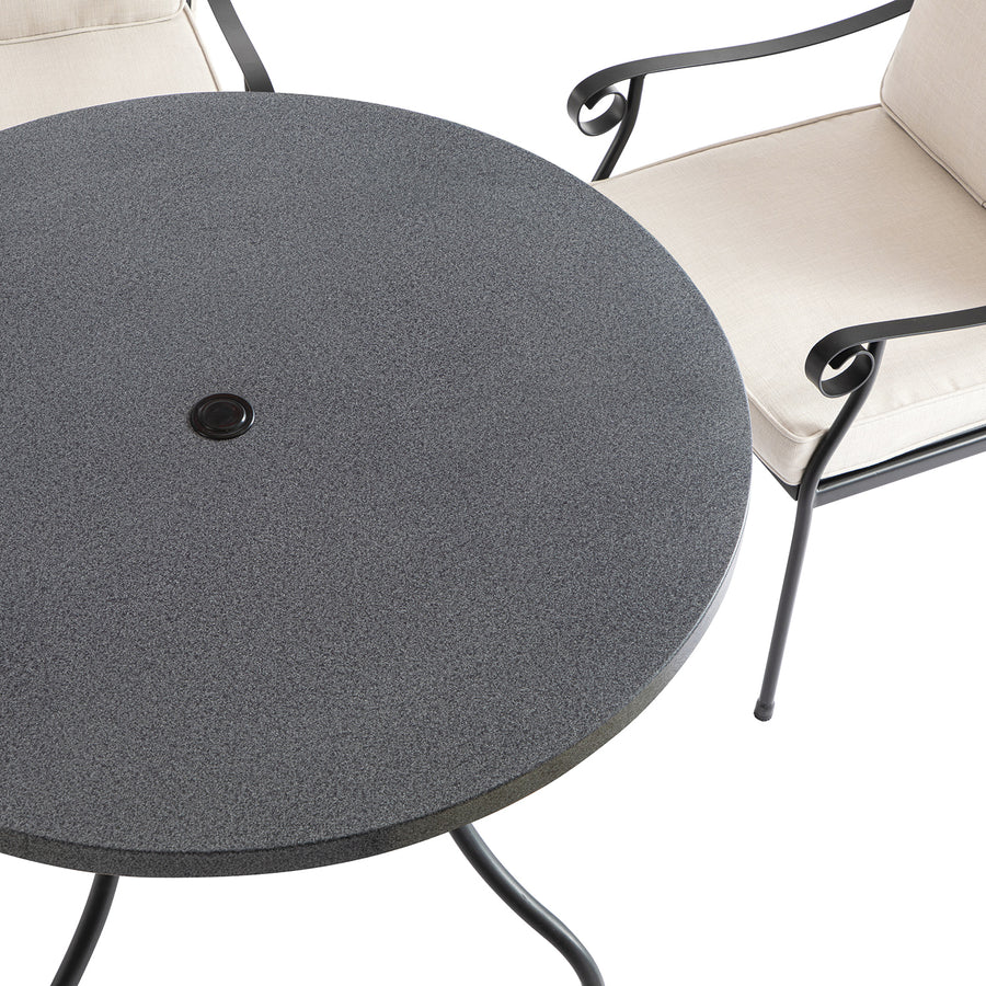 Haymes Indoor and Outdoor Metal 4 - Seater Round Dining Set, Beige - daals