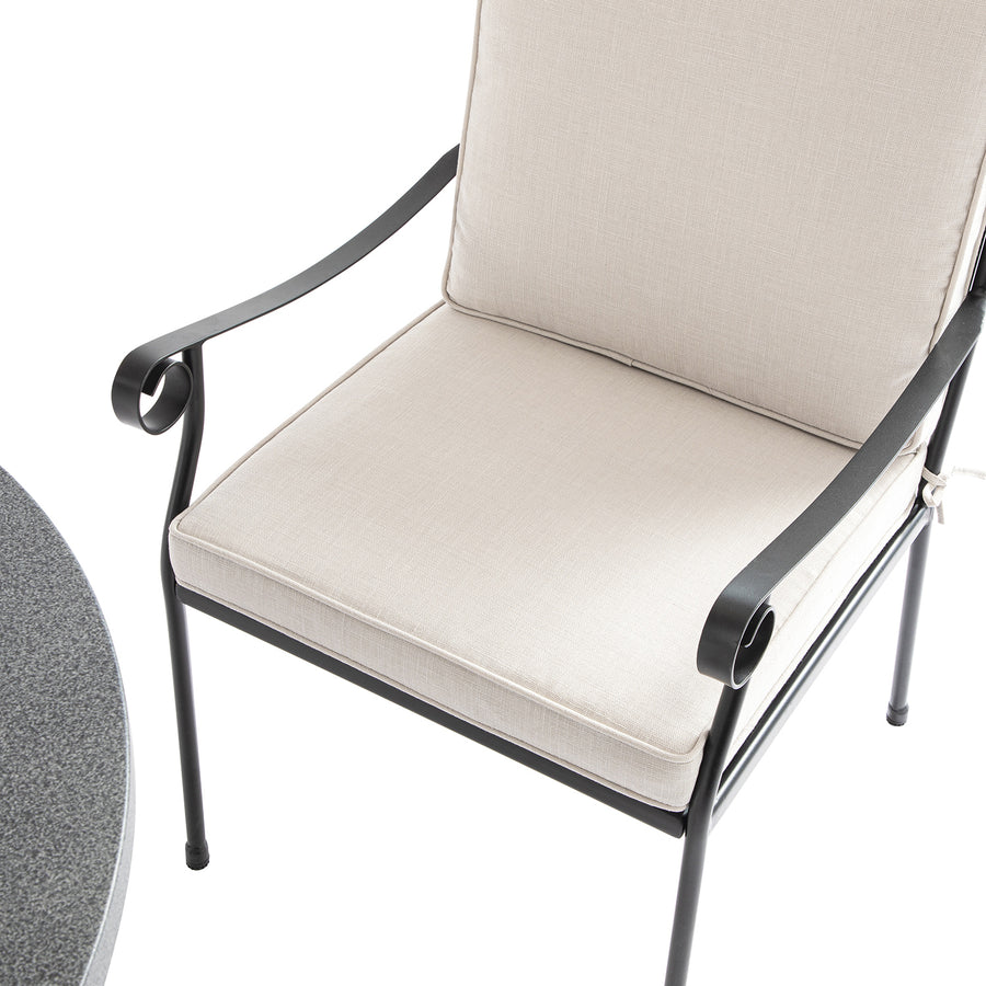 Haymes Indoor and Outdoor Metal 4 - Seater Round Dining Set, Beige - daals