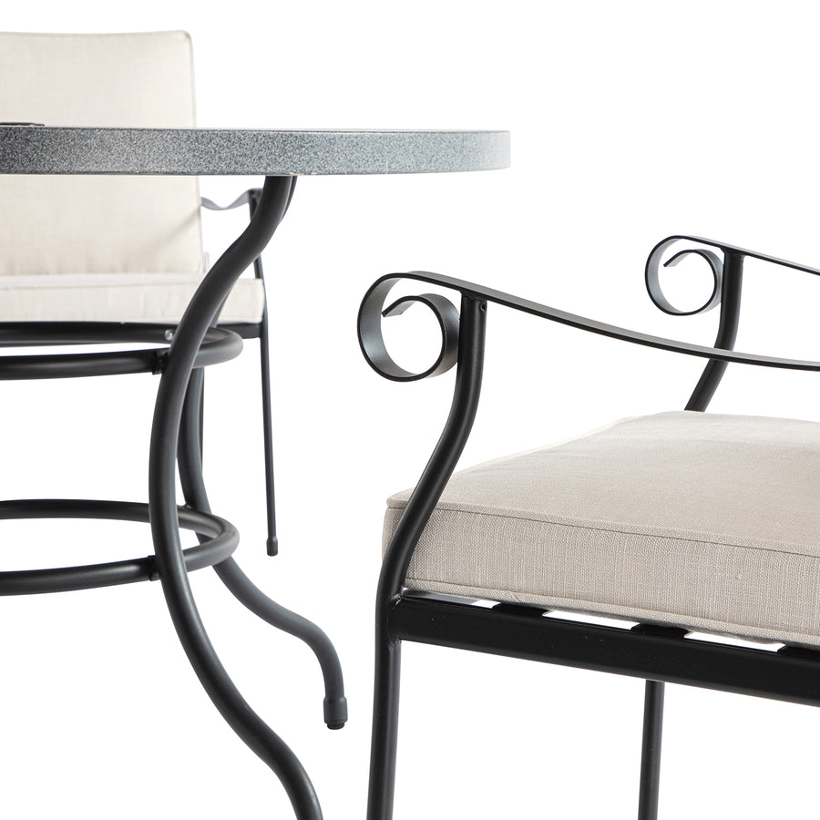 Haymes Indoor and Outdoor Metal 4 - Seater Round Dining Set, Beige - daals