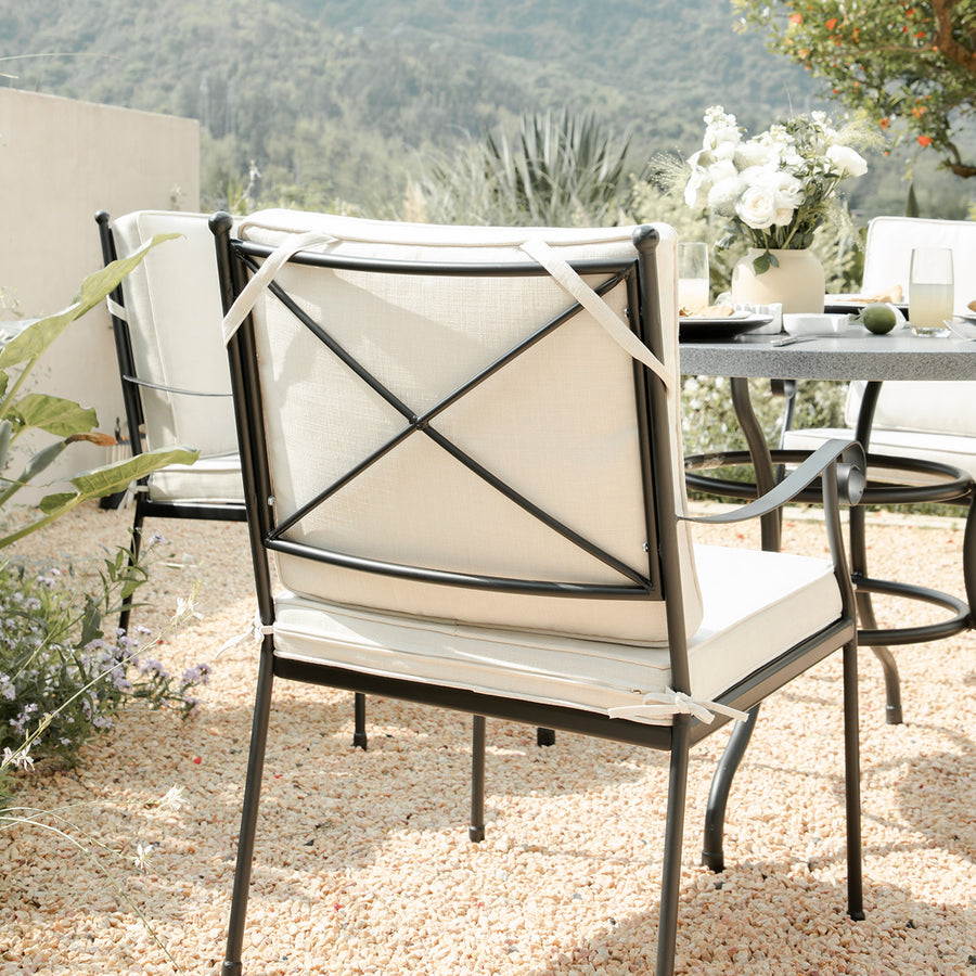 Haymes Indoor and Outdoor Metal 4 - Seater Round Dining Set, Beige - daals
