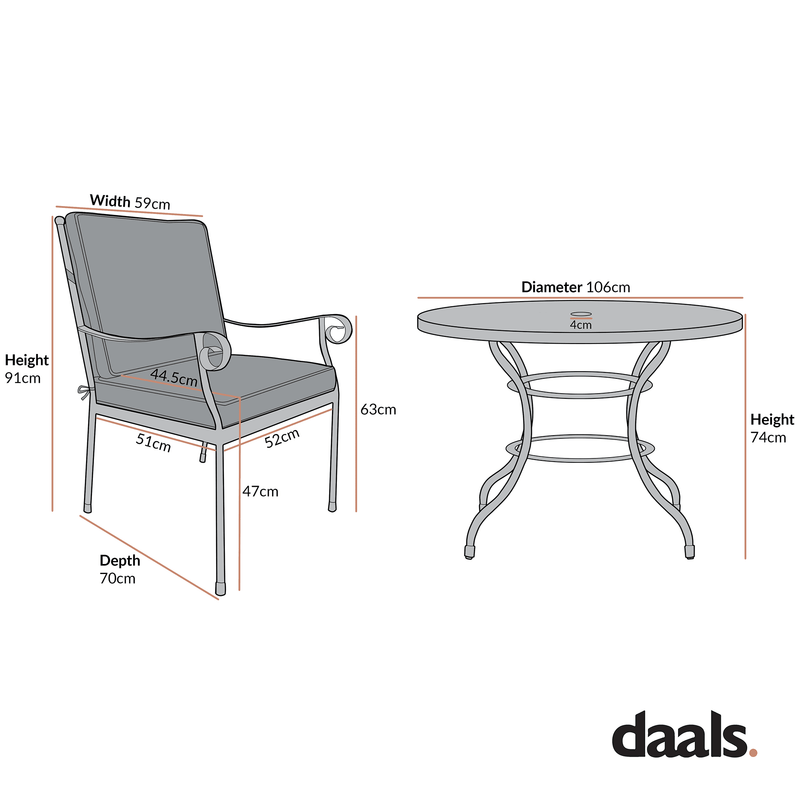 Haymes Indoor and Outdoor Metal 4 - Seater Round Dining Set, Reseda Green - daals