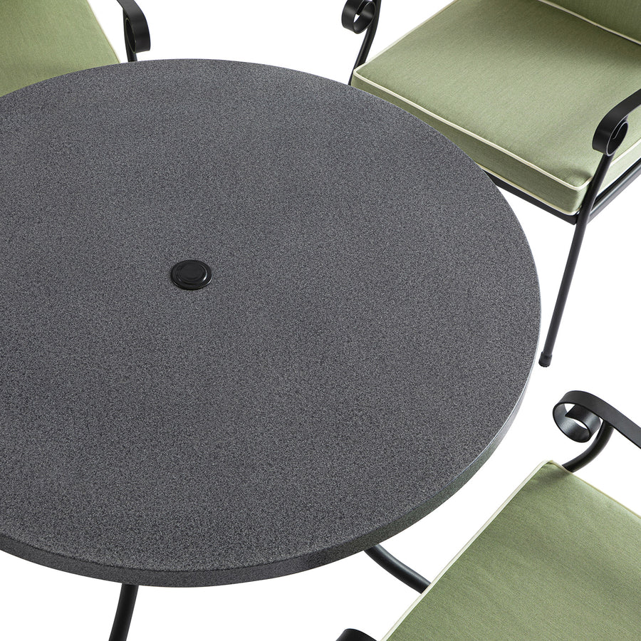 Haymes Indoor and Outdoor Metal 4-Seater Round Dining Set, Reseda Green